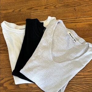 Michael Stars Bundle Classic Trio in White, Black, and Gray